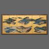A JAPANESE MID-SIZE SIX -PANEL BYÔBU, PAINTING ON GOLDLEAF, MEIJI PERIOD (1868-1912)