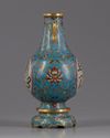 A Chinese cloisonné enamel 'Islamic market' vase and stand