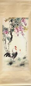 A  CHINESE 'COCKERELS AND FLOWERS' HANDSCROLL