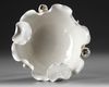 A CHINESE BLANC DE CHINE WHITE-GLAZED LOTUS BOWL, 18TH CENTURY