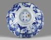 A Chinese blue and white 'ladies' foliate bowl