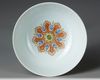 A CHINESE FAMILLE ROSE PINK-GROUND ‘MEDALLION’ BOWL.