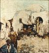 ORIENTALIST SCHOOL, FIGURES IN A STREET, OIL ON CANVAS, 20TH CENTURY