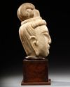 A GRAY STONE HEAD OF A BODHISATTVA, CHINA, SONG DYNASTY OR LATER