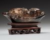 AN AGATE CARVING OF A SAMPAN, QING DYNASTY, 19TH CENTURY