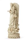 AN INDO-PORTUGUESE CARVED IVORY FIGURE OF THE MADONNA, GOA, 17TH CENTURY