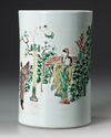 A CHINESE FAMILLE VERTE BRUSH POT, BITONG, QING DYNASTY (1644- 1911)