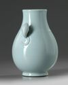 A Chinese pale blue glazed hu vase