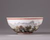 A Chinese famille rose eggshell porcelain 'landscape bowl'