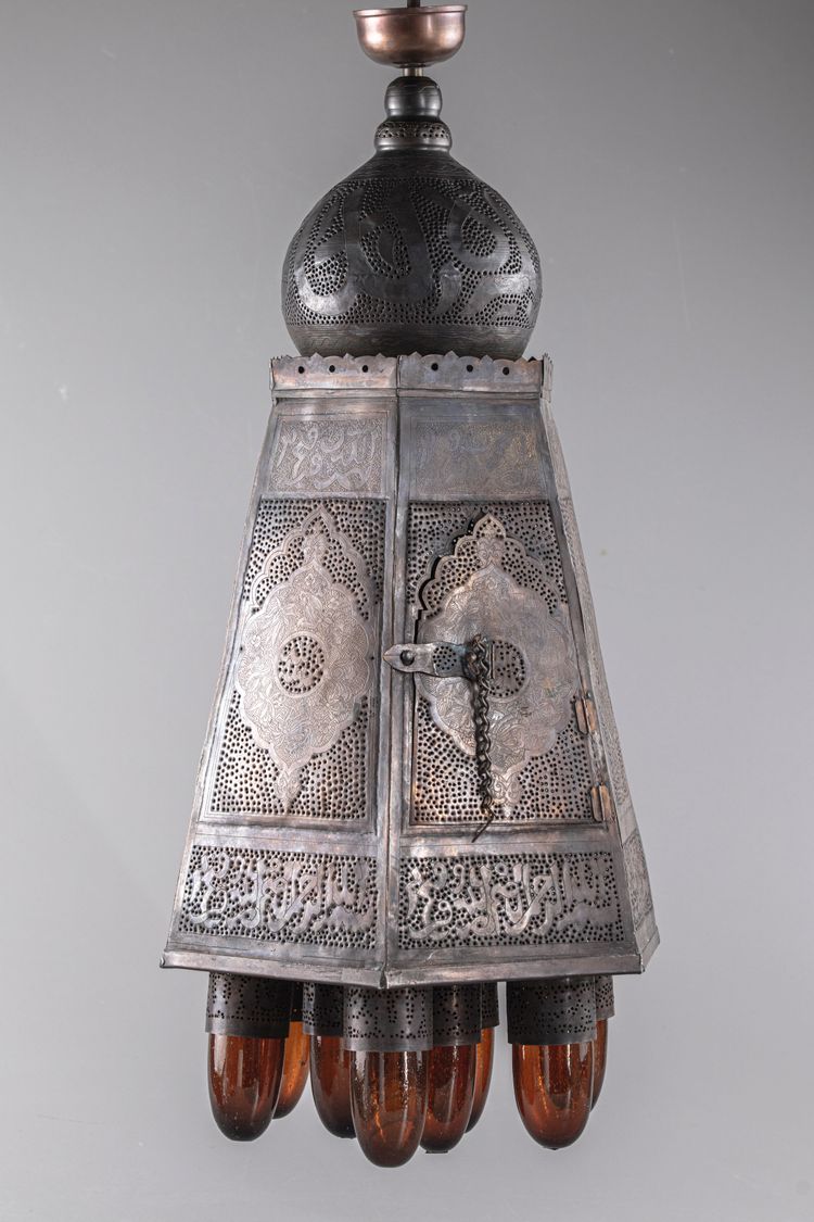 A SYRIAN COPPER CHANDELIER 