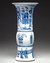 A Chinese blue and white 'ladies' gu vase