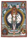 A THANGKA DEPICTING AVALOKITESHVARA (SAHASRABHUJA), TIBET, LATE 19TH CENTURY