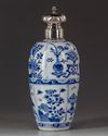 A Chinese blue and white silver mounted jar