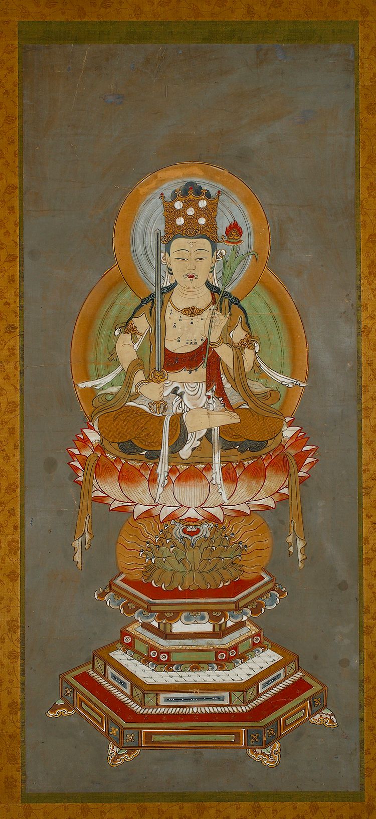 A JAPANESE PAINTING OF MANJUSHRI, 19TH CENTURY