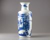 A blue and white rouleau vase