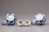 A pair of blue and white porcelain teapots