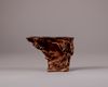 A Chinese aloeswood 'scholar and pine' libation cup