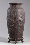 A large Japanese bronze vase