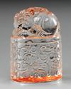 A CHINESE ROCK CRYSTAL OVAL SEAL, QING DYNASTY (1644-1911)