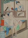 A group of four Chinese erotic album leaves