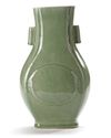 A CHINESE CELADON HU VASE, 18TH CENTURY