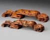 TWO CHINESE CARVED BOXWOOD BRUSH RESTS