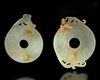 TWO CHINESE JADE BI DISCS, 20TH CENTURY
