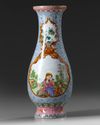 A Chinese falangcai 'European subject' slender vase