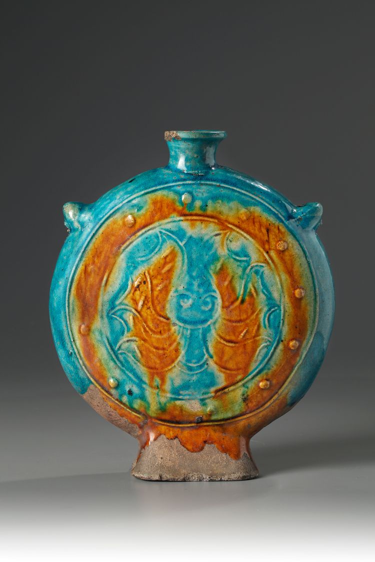 A Chinese earthenware Moonflask