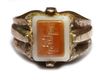 AN AGATE SEAL SILVER RING