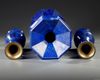 A SET OF THREE VASES OF SUPERB 'LAPIS LAZULI', MID 20TH CENTURY