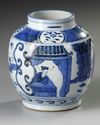 A CHINESE BLUE AND WHITE JAR, MING DYNASTY (1368-1644)
