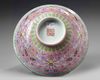 A CHINESE PINK-GROUND FAMILLE ROSE 'BOWL, QING DYNASTY (1611-1911)