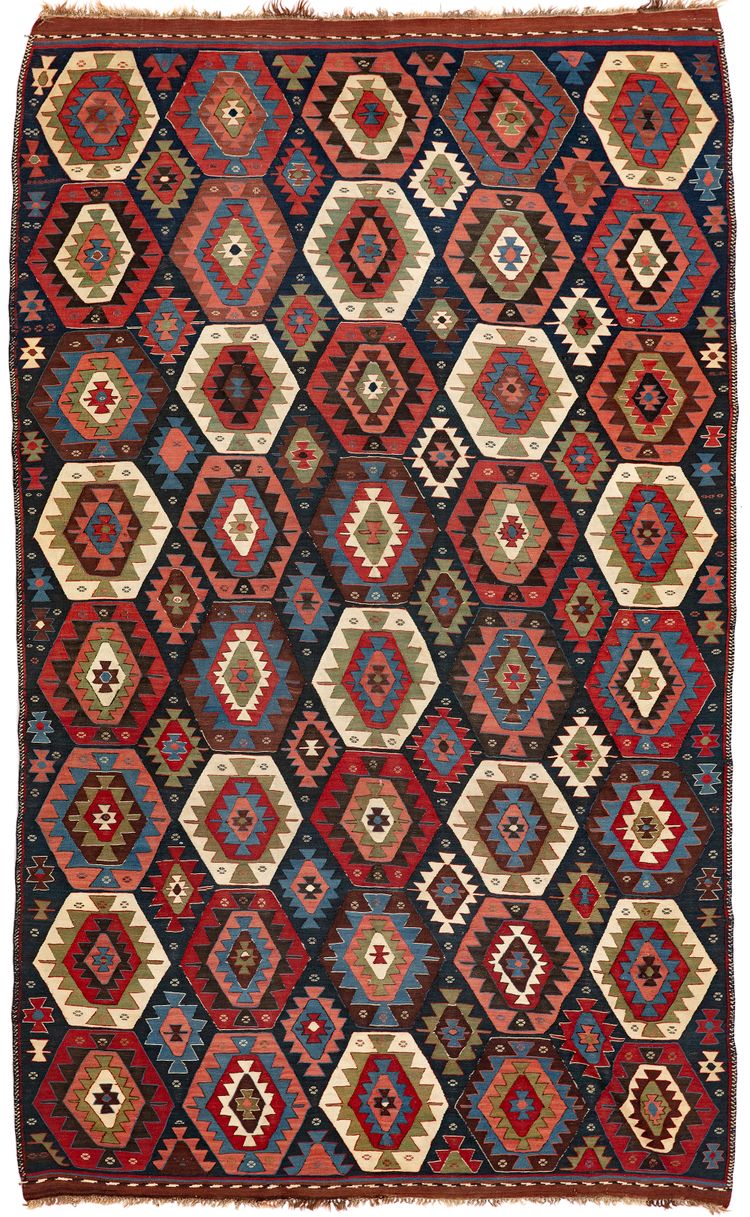 A PERSIAN KILIM, VEREMIN,  LATE 19TH CENTURY