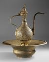 AN OTTOMAN BRASS EWER AND BASIN, 18TH-19TH CENTURY
