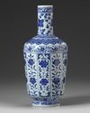 A blue and white vase
