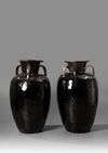 A LARGE PAIR OF CHINESE EARTHENWARE VESSELS, 19TH CENTURY
