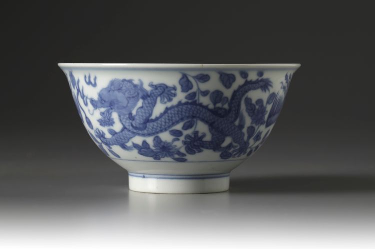A blue and white bowl
