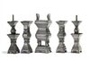 A Chinese five-piece paktong altar set
