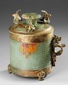 A BRONZE-MOUNTED JADE CENSER AND COVER, CHINA, ZHOU DYNASTY