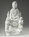 A Chinese Dehua white-glazed figure of Guanyin