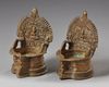 Two Hindu oil lamps