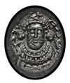 A SASSANIAN BLOOD STONE DOMED SEAL WITH PORTRAIT BUST, CIRCA 5TH CENTURY A.D.