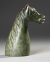 CHINESE JADE HORSE HEAD, 19TH CENTURY