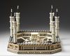 A RARE EBONY WOOD AND IVORY MINIATURE OF THE KAABA