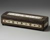 A silver and ivory inlaid wooden box