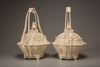 A pair of Cantonese ivory baskets and covers