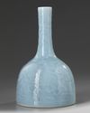 A Chinese pale blue-glazed 'Buddhist lions' mallet vase