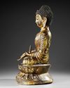 A  LARGE SINO-TIBETAN GILT BRONZE SEATED BUDDHA, 19TH CENTURY