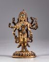 A Sino-tibetan gilt bronze figure of Tara